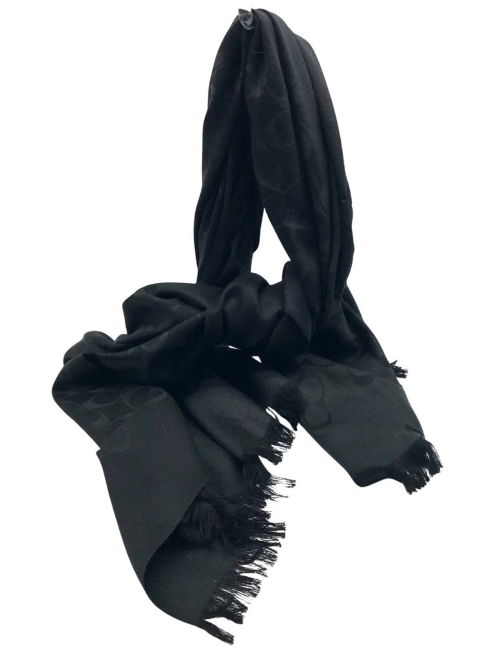 Coach Black Signature C Monogram Fabric Basic Wrap